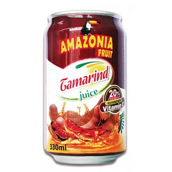 El jugo de tamarindo Amazonia de lata es una bebida refrescante ideal para el verano.